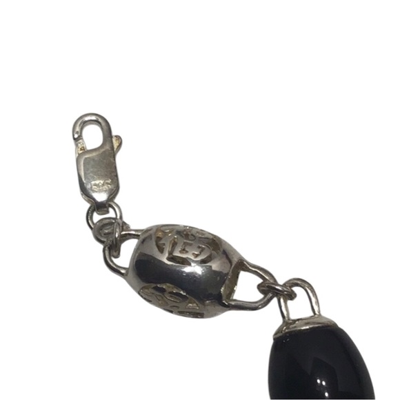 Jade & FAS Silver Beaded Bracelet. - Picture 2 of 3